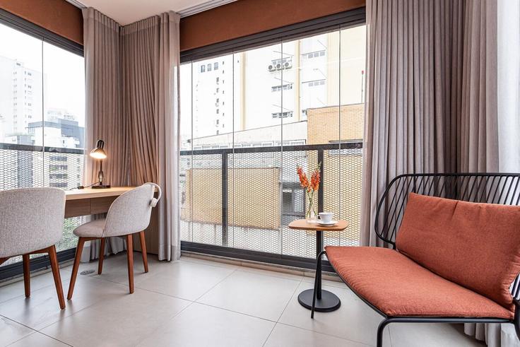 Cerqueira César, São Paulo에 위치한 Building Rua Bela Cintra - viva - 1521301 유닛의 세련된 인테리어가 돋보이는 거실