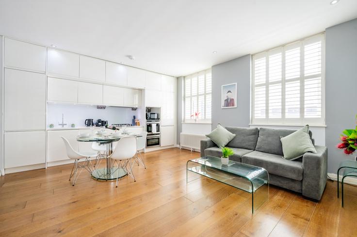 Salle de séjour élégante avec mobilier moderne dans un appartement à Building Drury Lane - welcome-london-ltd - 1511473 à London Borough of Camden, London