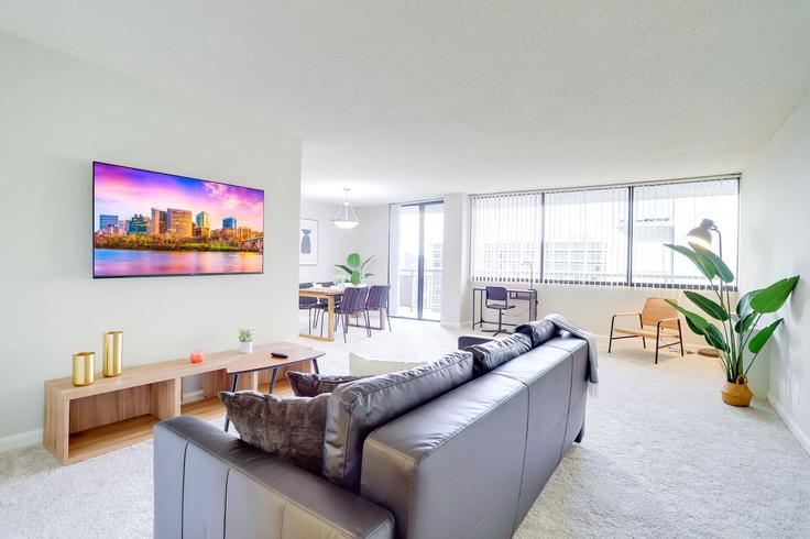 Salle de séjour élégante avec mobilier moderne dans un appartement à Building Richmond Highway - whost - 1022516 - WDC à Arlington, Arlington Salle de séjour élégante avec mobilier moderne dans un appartement à Building Richmond Highway - whost - 1022516 - WDC à Arlington, Arlington