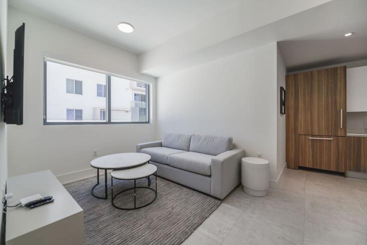 Building Southwest 9th Street - whost - 1022321 adresindeki bir dairede modern mobilyalarla zarif bir şekilde tasarlanmış oturma odası Miami, Miami