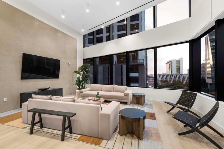 Elegantly designed living room with modern furnishings in an apartment at Building North Miami Avenue - whost - 1461461 in Miami, Miami