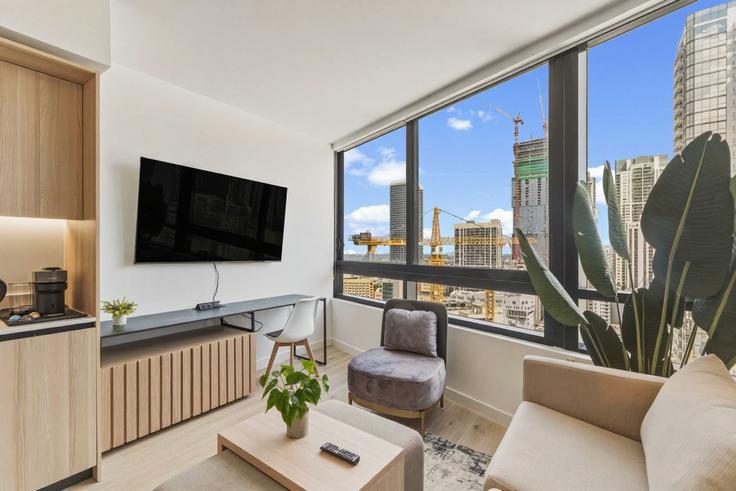 Miami MiamiのBuilding North Miami Avenue - whost - 1461461のアパートメントにある、モダンな家具を備えたエレガントなデザインのリビングルーム