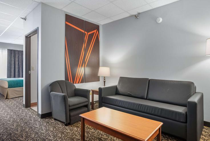 Elegant gestaltetes Wohnzimmer mit moderner Einrichtung in einer Wohnung im Building North Street - wyndham - 1678619 in Rapid City, Rapid City