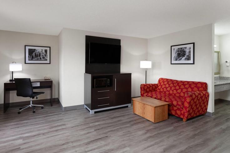 Ashwaubenon AshwaubenonのBuilding South Oneida Street - wyndham - 1662721のアパートメントにある、モダンな家具を備えたエレガントなデザインのリビングルーム Ashwaubenon AshwaubenonのBuilding South Oneida Street - wyndham - 1662721のアパートメントにある、モダンな家具を備えたエレガントなデザインのリビングルーム