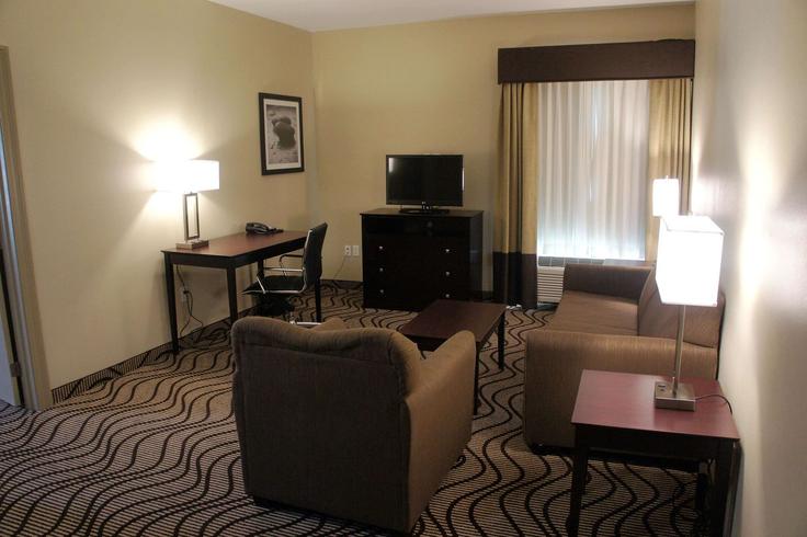 Sala de estar elegantemente projetada com móveis modernos em um apartamento no Building Cabela's Parkway - wyndham - 1675178 em Gonzales, Gonzales