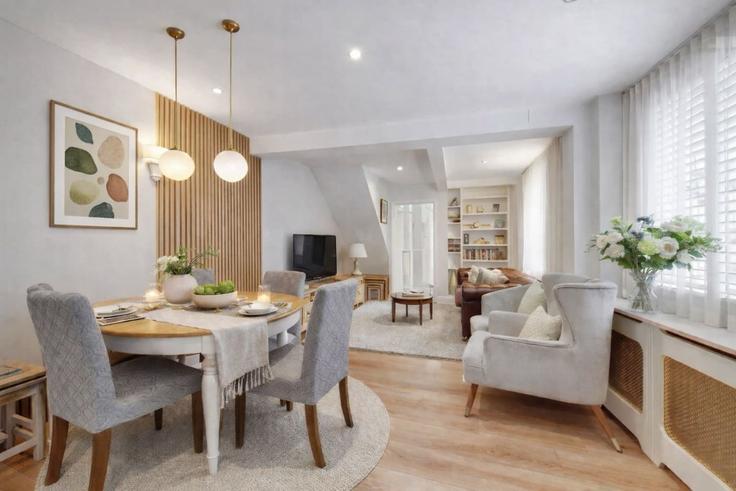 London Borough of Hammersmith and Fulham, London에 위치한 Building Perham Road - yoko-property - 1459454 유닛의 세련된 인테리어가 돋보이는 거실