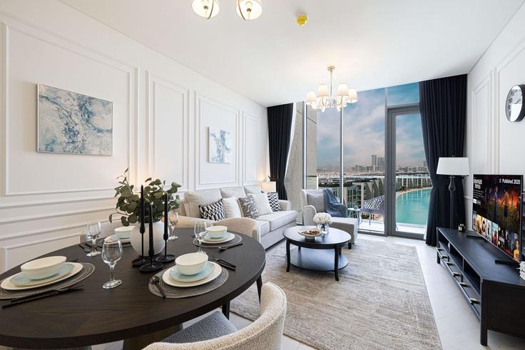 Building Tariaq Bedon Esm - your-perfect-stay - 1475924 adresindeki bir dairede modern mobilyalarla zarif bir şekilde tasarlanmış oturma odası Al Merkadh, Dubai Building Tariaq Bedon Esm - your-perfect-stay - 1475924 adresindeki bir dairede modern mobilyalarla zarif bir şekilde tasarlanmış oturma odası Al Merkadh, Dubai