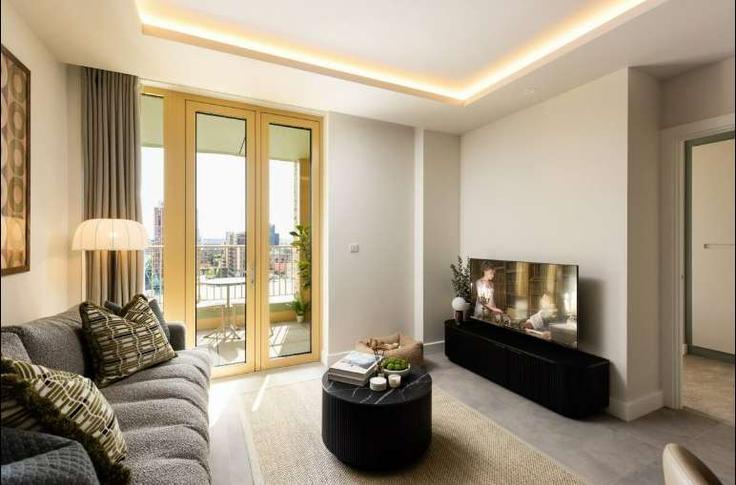 London London Borough of WandsworthのBuilding Malthouse Road - your-perfect-stay - 1475922のアパートメントにある、モダンな家具を備えたエレガントなデザインのリビングルーム London London Borough of WandsworthのBuilding Malthouse Road - your-perfect-stay - 1475922のアパートメントにある、モダンな家具を備えたエレガントなデザインのリビングルーム