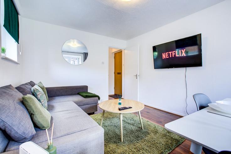 Building Barnfield Place - zen-apartmenrs - 1241830 - LON adresindeki bir dairede modern mobilyalarla zarif bir şekilde tasarlanmış oturma odası London Borough of Tower Hamlets, London