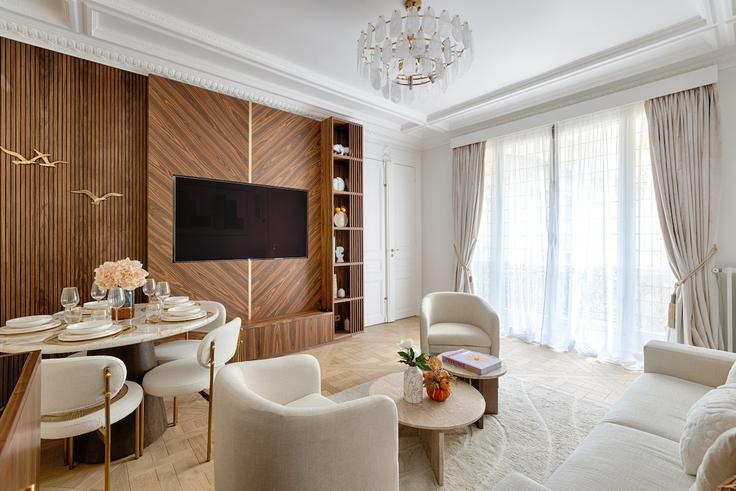 Salle de séjour élégante avec mobilier moderne dans un appartement à Building Rue de Ponthieu - zijin-yang - 1255378 - PAR à 8th arrondissement, Paris