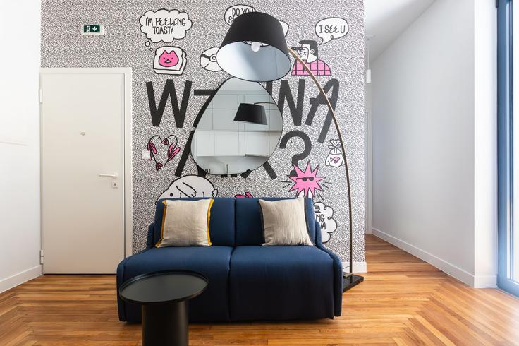 Elegantly designed living room with modern furnishings in an apartment at Building Georgiou Gennadiou - zoialiving - 1038967 - ATH in Central Athens, Athens