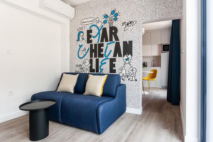 Building Georgiou Gennadiou - zoialiving - 1038686 - ATH adresindeki bir dairede modern mobilyalarla zarif bir şekilde tasarlanmış oturma odası Central Athens, Athens