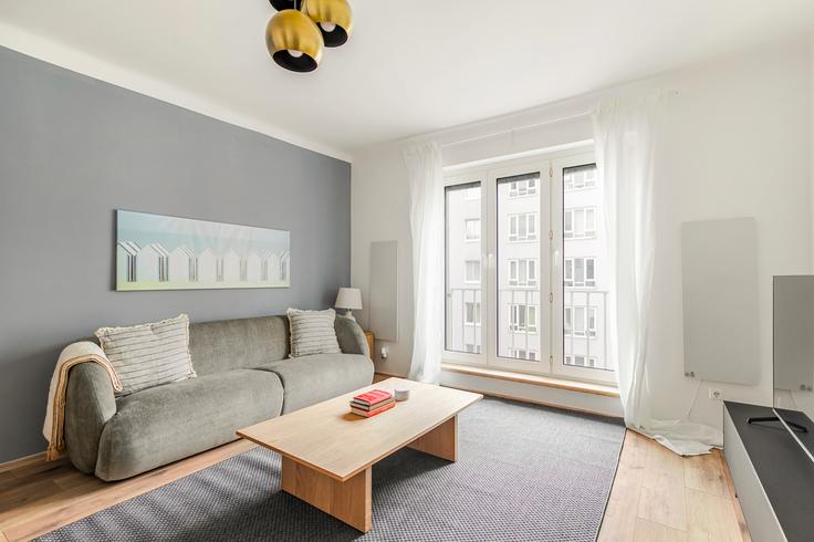 Vienna, Vienna에 위치한 Leithastraße 22 아파트의 세련된 인테리어가 돋보이는 거실