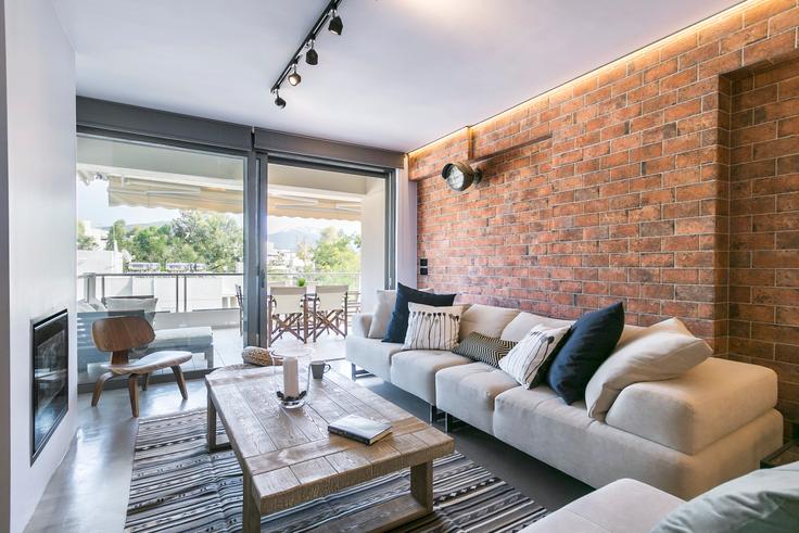 North Athens, Athens에 위치한 Athanasiou Diakou III 유닛의 세련된 인테리어가 돋보이는 거실