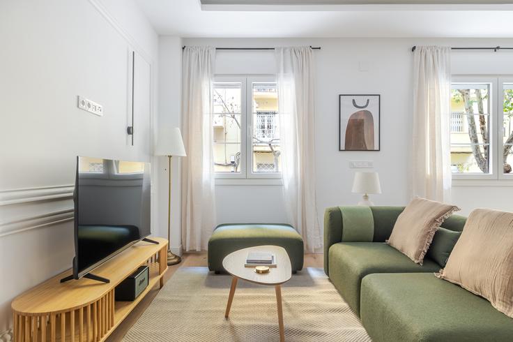 Salamanca, Madrid에 위치한 Jardin de San Federico, 11 아파트의 세련된 인테리어가 돋보이는 거실