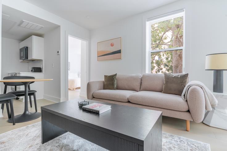 Washington WashingtonのThe Windsor Kaloramaのアパートメントにある、モダンな家具を備えたエレガントなデザインのリビングルーム Washington WashingtonのThe Windsor Kaloramaのアパートメントにある、モダンな家具を備えたエレガントなデザインのリビングルーム
