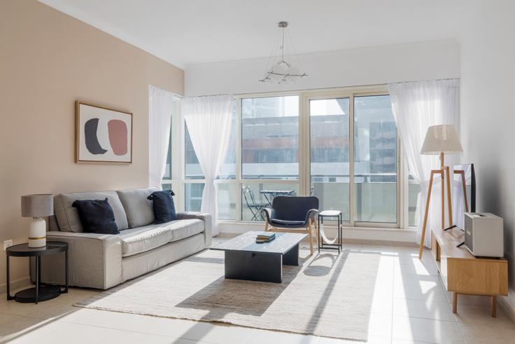 Dubai Marina, Dubai에 위치한 Al majara 아파트의 세련된 인테리어가 돋보이는 거실