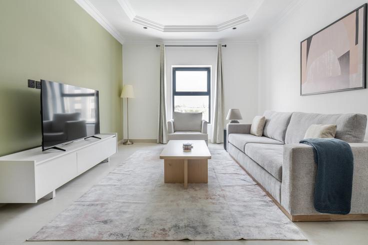 Riyadh, Riyadh에 위치한 Al Sinan 15 유닛의 세련된 인테리어가 돋보이는 거실