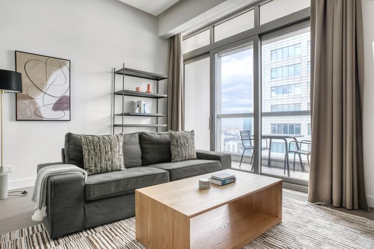 Elegantly designed living room with modern furnishings in an apartment at 42 Maslak B Blok in Maslak, Istanbul