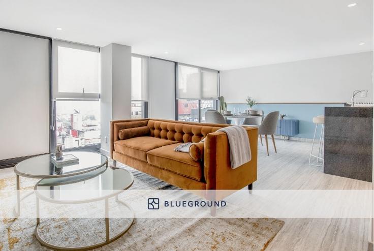 Salle de séjour élégante avec mobilier moderne dans un appartement à JVM 421 à Mexico City, Mexico City Salle de séjour élégante avec mobilier moderne dans un appartement à JVM 421 à Mexico City, Mexico City