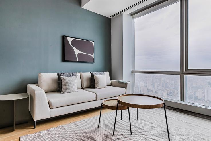 Elegantly designed living room with modern furnishings in an apartment at Metropol A Blok in Ataşehir, İstanbul