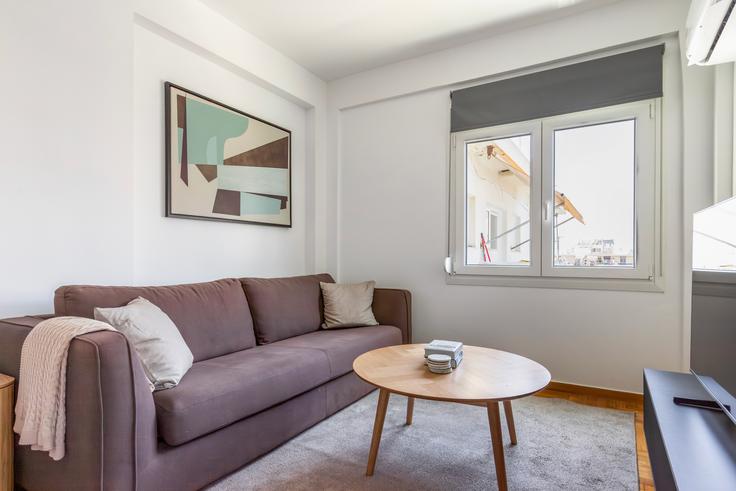 Elegantly designed living room with modern furnishings in an apartment at Achilleos V in South Athens, Athens Elegantly designed living room with modern furnishings in an apartment at Achilleos V in South Athens, Athens