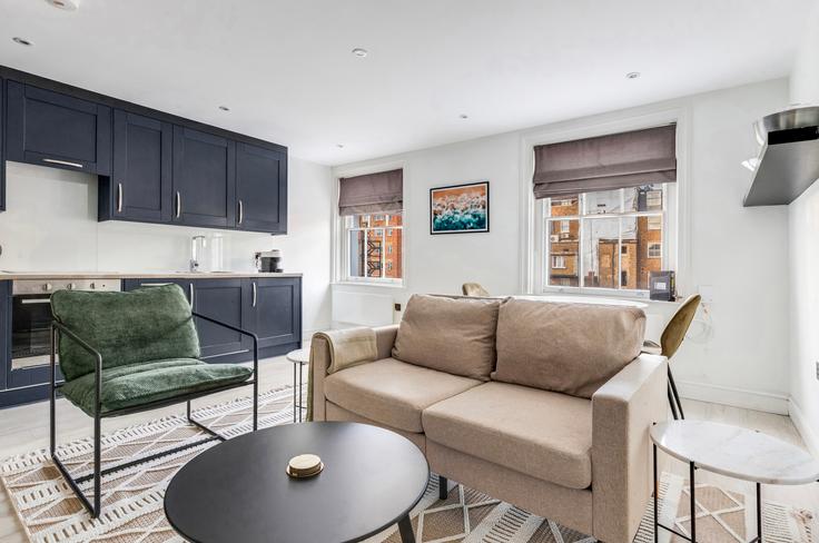 Salle de séjour élégante avec mobilier moderne dans un appartement à 3 Spring Street, Tyburnia, London W2 3RA à City of Westminster, London Salle de séjour élégante avec mobilier moderne dans un appartement à 3 Spring Street, Tyburnia, London W2 3RA à City of Westminster, London