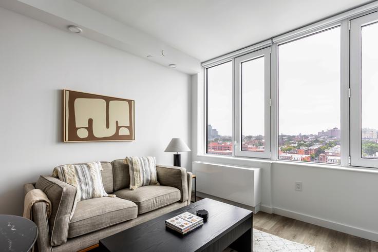 Salle de séjour élégante avec mobilier moderne dans un appartement à 336 Douglass street à Brooklyn, New York Salle de séjour élégante avec mobilier moderne dans un appartement à 336 Douglass street à Brooklyn, New York