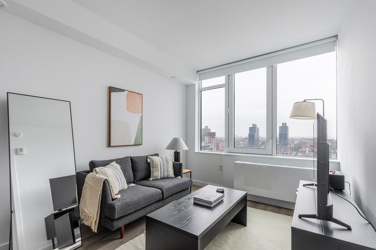 Salle de séjour élégante avec mobilier moderne dans un appartement à 336 Douglass street à Brooklyn, New York Salle de séjour élégante avec mobilier moderne dans un appartement à 336 Douglass street à Brooklyn, New York