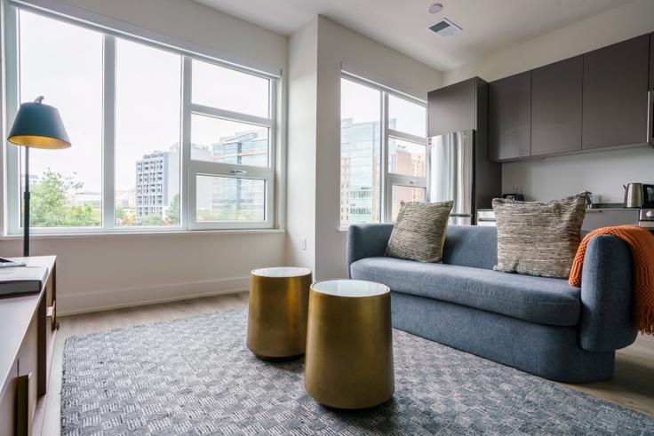 Washington, Washington에 위치한 1324 North Capitol St NW 아파트의 세련된 인테리어가 돋보이는 거실