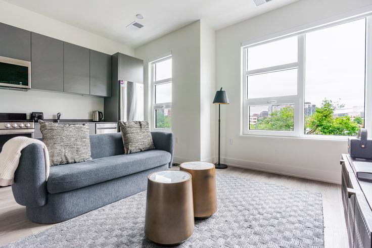 Washington, Washington에 위치한 1324 North Capitol St NW 아파트의 세련된 인테리어가 돋보이는 거실