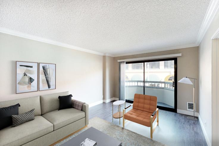 Salle de séjour élégante avec mobilier moderne dans un appartement à Tower 737 Condominium Rentals - 1417282 à San Francisco, San Francisco Salle de séjour élégante avec mobilier moderne dans un appartement à Tower 737 Condominium Rentals - 1417282 à San Francisco, San Francisco