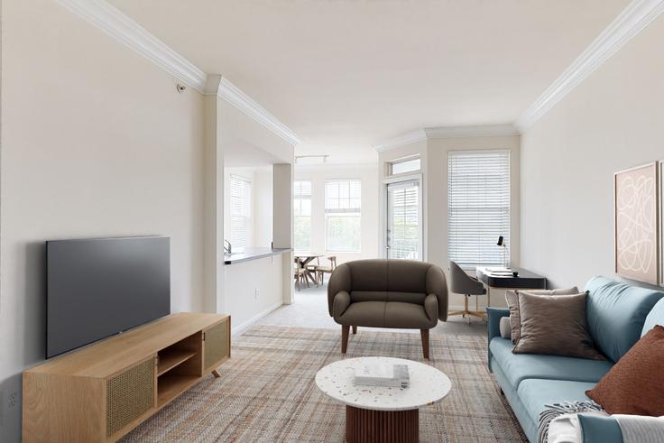 Elegante sala de estar con mobiliario moderno en un apartamento en Avalon Westbury - NY501-008 en Uniondale, Hempstead Elegante sala de estar con mobiliario moderno en un apartamento en Avalon Westbury - NY501-008 en Uniondale, Hempstead