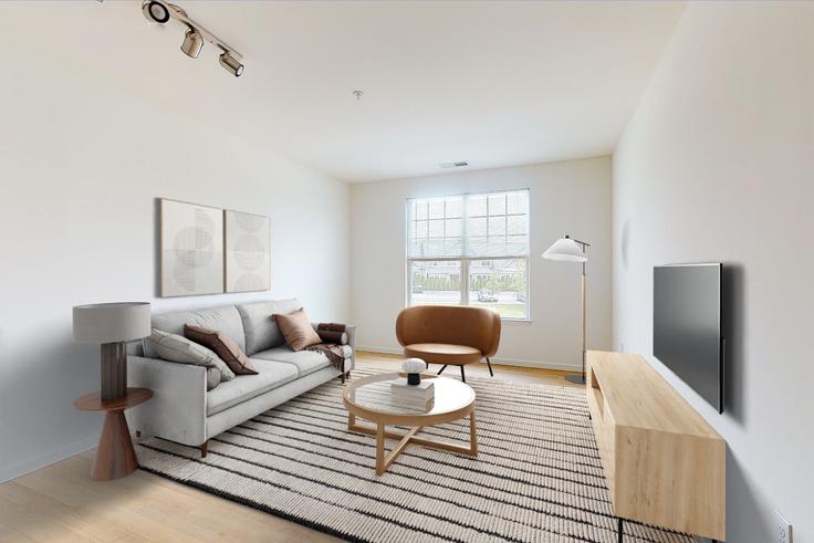 Salle de séjour élégante avec mobilier moderne dans un appartement à Avalon Huntington Station - NY036-014 à Huntington Station, Huntington