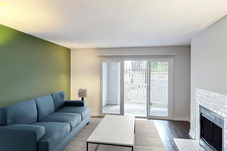 Elegante sala de estar con mobiliario moderno en un apartamento en Cortland East Cobb en Marietta, Marietta Elegante sala de estar con mobiliario moderno en un apartamento en Cortland East Cobb en Marietta, Marietta