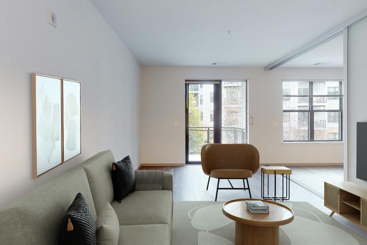 Elegant gestaltetes Wohnzimmer mit moderner Einrichtung in einer Wohnung im Avalon Mosaic - VA031-001 in Fairfax, Fairfax Elegant gestaltetes Wohnzimmer mit moderner Einrichtung in einer Wohnung im Avalon Mosaic - VA031-001 in Fairfax, Fairfax