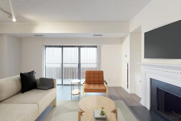 Washington, Washington에 위치한 Avalon at foxhall 유닛의 세련된 인테리어가 돋보이는 거실