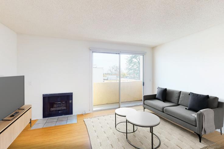 Los Angeles, Los Angeles 소재 Overland Century 유닛에 마련된, 현대적인 가구로 꾸며진 우아한 디자인의 거실 Los Angeles, Los Angeles 소재 Overland Century 유닛에 마련된, 현대적인 가구로 꾸며진 우아한 디자인의 거실